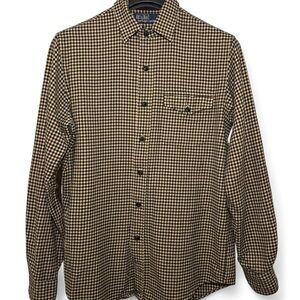 Vintage Polo Ralph Lauren Men's Brown Check Button-Down Shirt